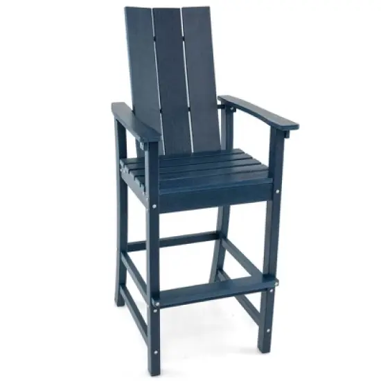 Costway Tall Adirondack Chair with Ergonomic Backrest Armrests & Footrest for Backyard Black/Gray/Navy/Turquoise image {10}