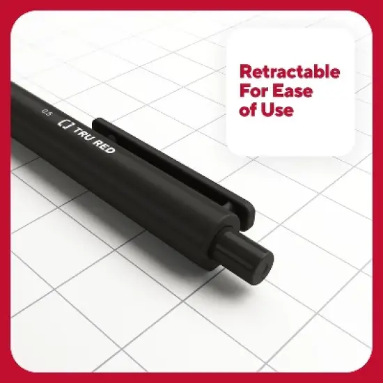 TRU RED Retractable Quick Dry Gel Pens Fine Point 0.5mm Blk TR54486 image {3}