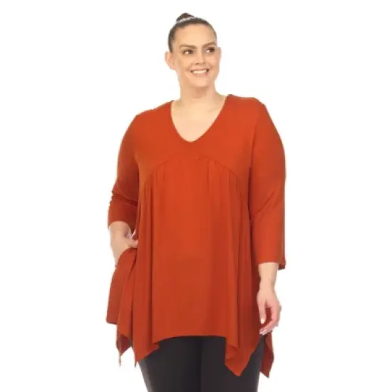 Plus Size Empire Cut V-Neck Tunic Top image {9}