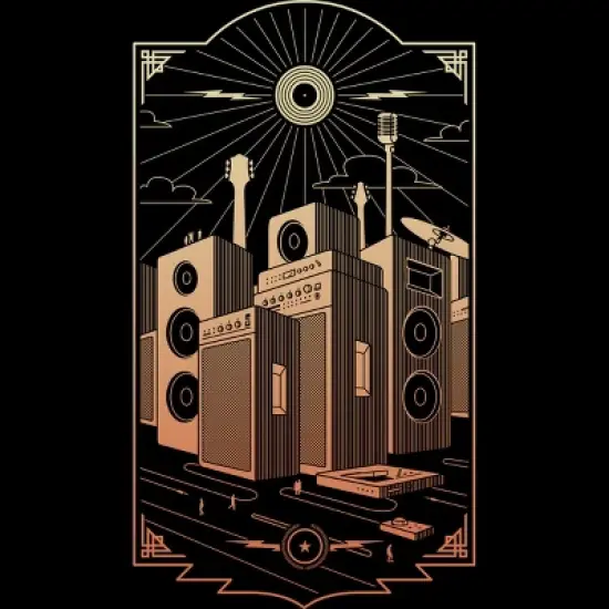 Junior's Design By Humans Sound City By Gammaray85 T-Shirt image {1}