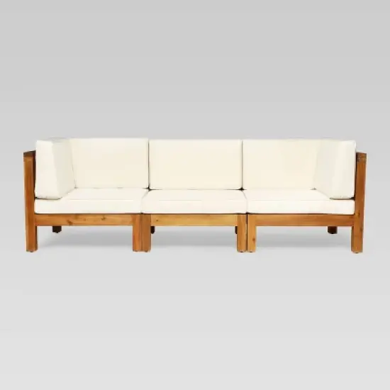 Brava 3pc Acacia Modular Sofa - Christopher Knight Home image {5}