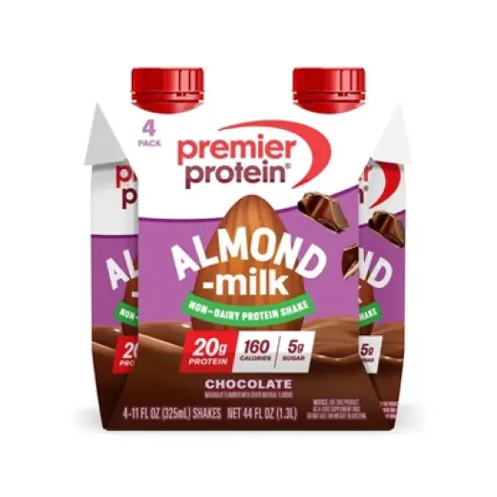 Premier Protein Almond Milk Shake - Chocolate - 11 fl oz/4pk image {6}