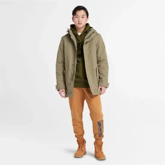 Timberland Tree Logo Hoodie, Dark Olive/Black, X Large image {1}