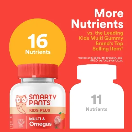 SmartyPants Kids Plus Multivitamin & Omegas Gummies with Vitamins C, D3, B12 & Zinc - 60ct image {6}