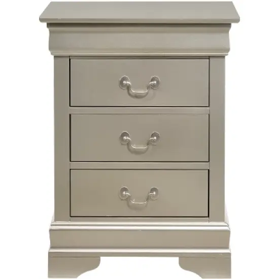 Passion Furniture Louis Philippe 3-Drawer Nightstand (29 in. H x 16 in. W x 21 in. D) image {15}