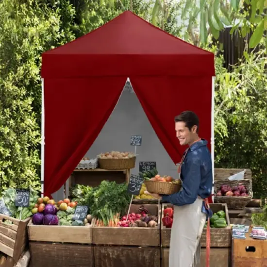 EAGLE PEAK 5x5 FT Pop up Canopy Instant Portable Tent with 4-Side Wall Panels image {11}