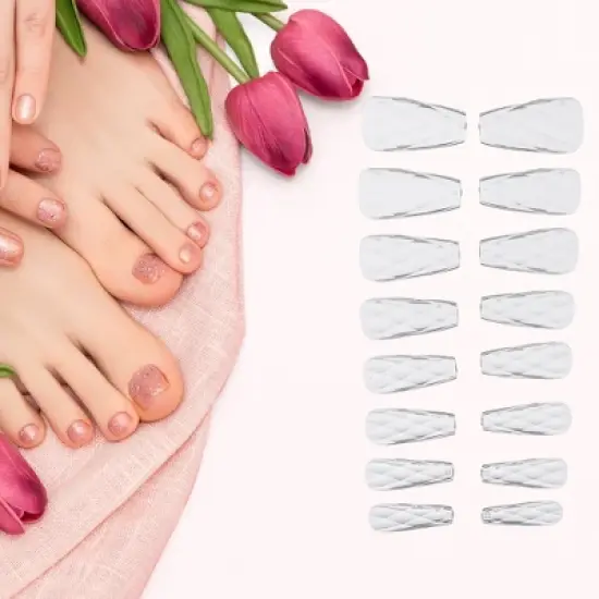 Unique Bargains 3D Argyle Fake Nails 150 Pcs image {4}