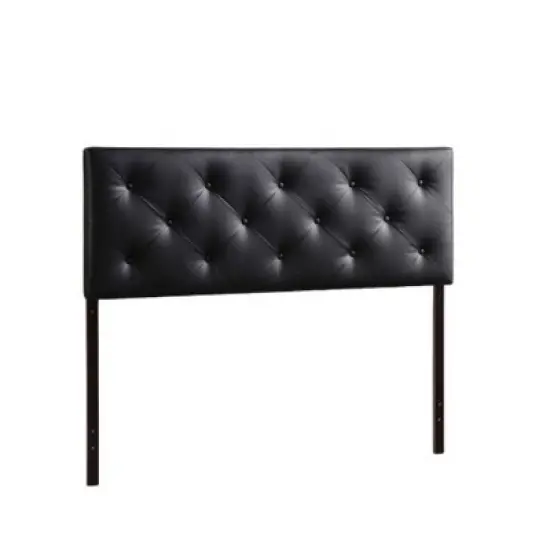 Full Baltimore Faux Leather Upholstered Headboard Black - Baxton Studio image {2}