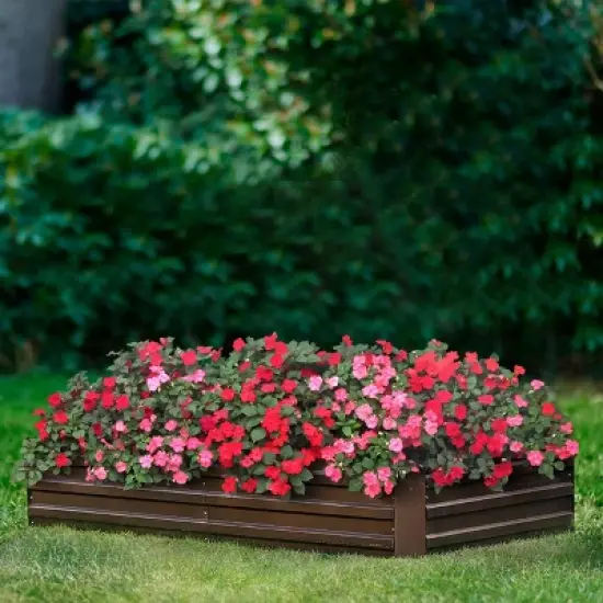 LuxenHome Brown Metal Rectangular 6x3ft Garden Bed image {8}