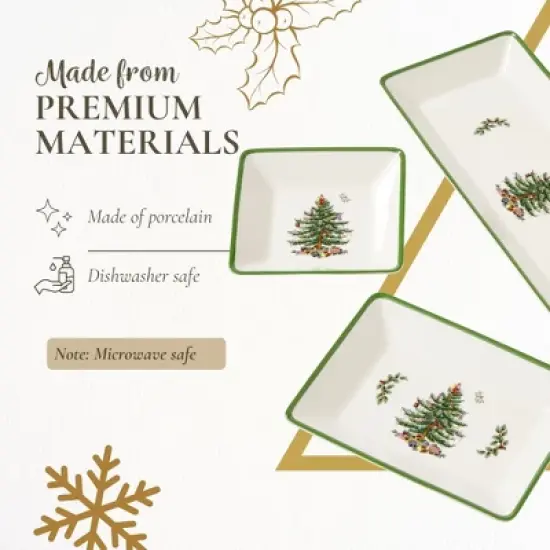 Spode Christmas Tree 3-Piece Dessert Trays, Collector Serveware - Holiday Dinnerware & Decorative Tray, Holiday Winter Serving for Occasions image {3}