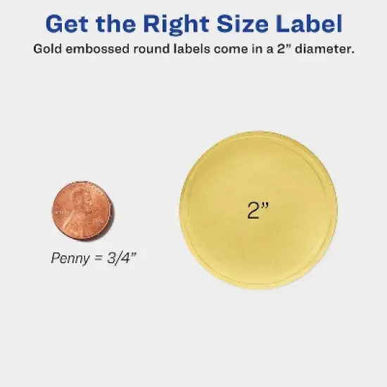 Avery Round Labels 2" dia Gold Foil 96/Pack 22831 image {5}