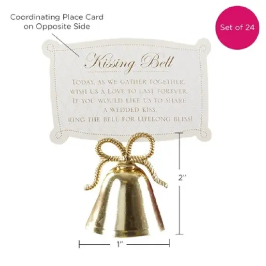 Kate Aspen Kissing Bells Place Card/Photo Holder (Set of 24) image {6}