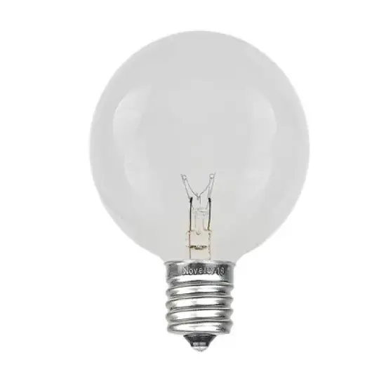 Novelty Lights Clear G40 Globe Hanging Outdoor String Light Replacement Bulbs E12 Candelabra Base 5 watt image {1}