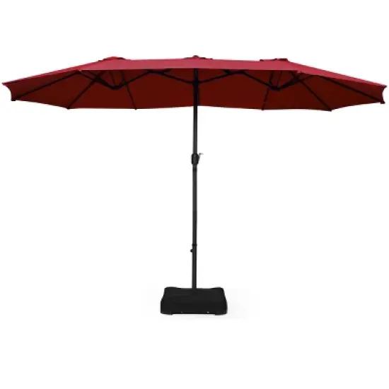 Tangkula 15Ft Outdoor Double-Sided Patio Umbrella with Base image {10}