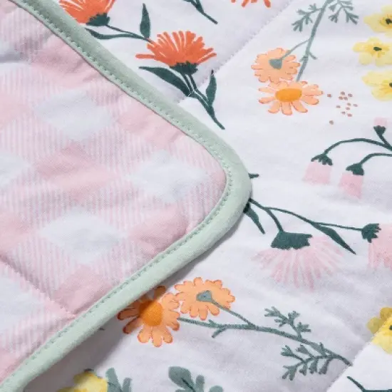 Jersey Knit Reversible Blanket - Cloud Island&trade; Garden Floral image {2}