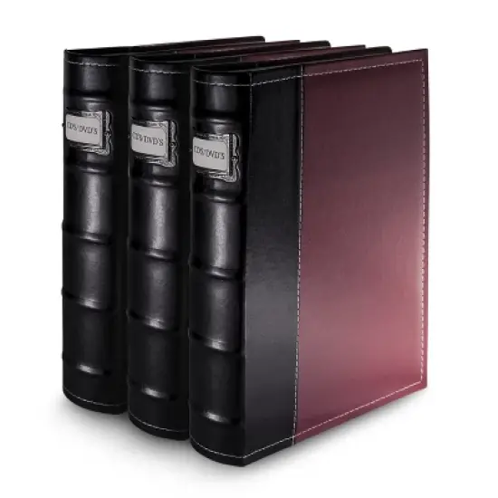 Bellagio-Italia CD/DVD Storage Binder - Burgundy - Leather - 144-Disc Capacity image {6}
