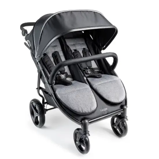 Gaggle by Foundations Roadster Duo Lightweight Side by Side Double Stroller, Portable Compact Stroller, Black image {9}