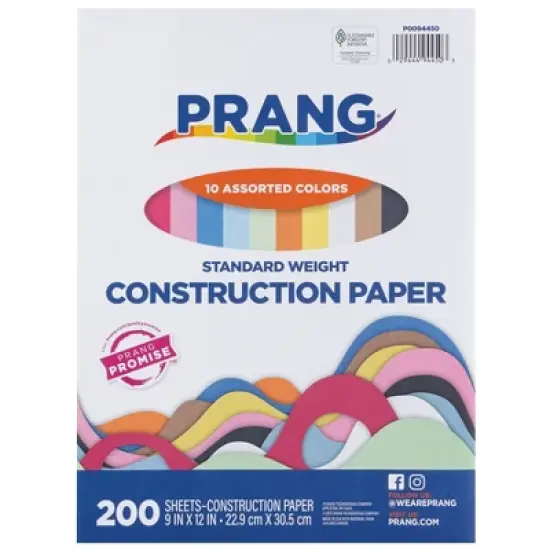 Prang&reg; Construction Paper, Standard Weight, 10 Assorted Colors, 9" x 12", 200 Sheets image {5}