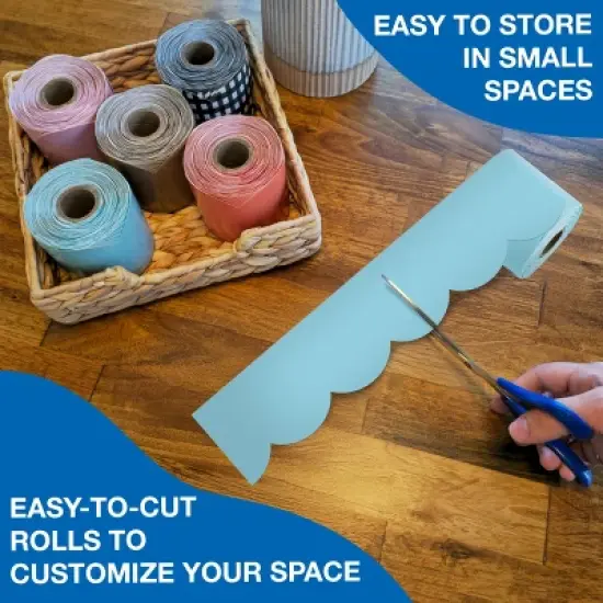 Carson Dellosa Education 65' Sky Blue Rolled Scalloped Bulletin Board Borders (1 roll) image {4}