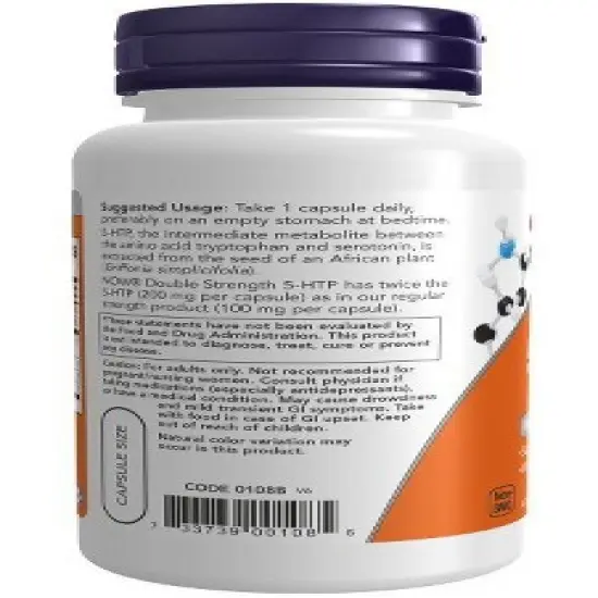 5-HTP 200mg by Now Foods  -  60 VegCap image {2}