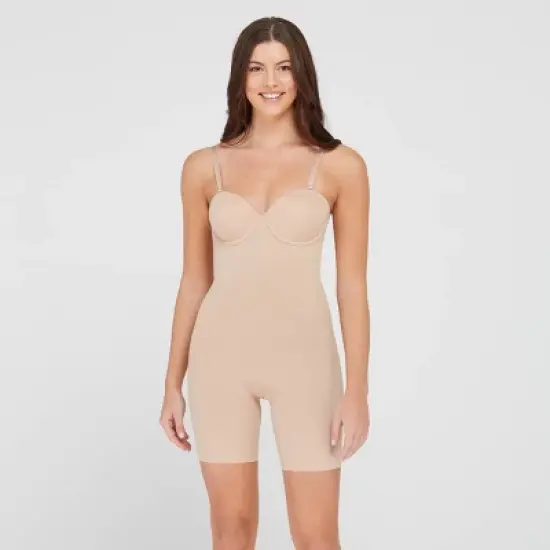 ASSETS by SPANX Women's Flawless Finish Strapless Cupped Midthigh Bodysuit image {5}