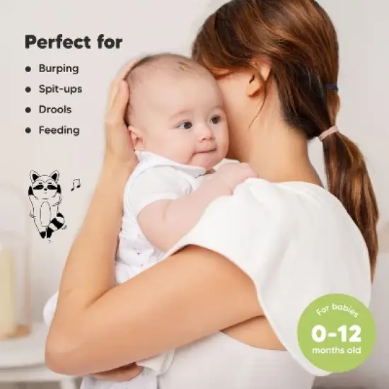 5pk Urban Baby Burp Cloths, Organic Burping Cloth for Babies, Burp Rags for Baby Girls, Boys image {5}