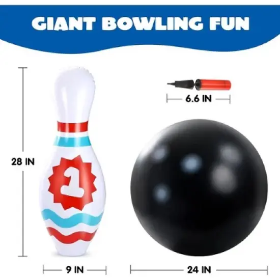 Joyfy Giant Inflatable Bowling Set For Kids Adults, Education Motor Skills Indoor/Outdoor Toys For Yard Lawn Family Halloween Christmas Party Games image {5}