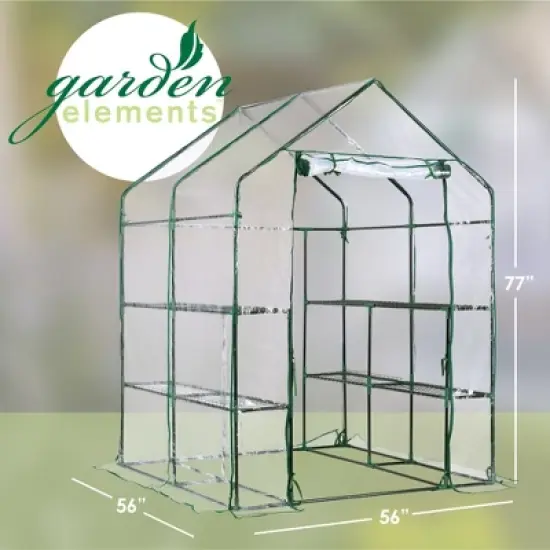Garden Elements Plastic Indoor/Outdoor Standing Greenhouse, Unvented, Clear, Large, 77" image {5}