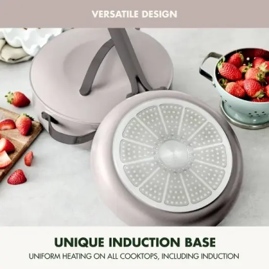 GreenPan Nova 7pc Ceramic Nonstick Aluminum Cookware Set Cloud Gray with Black Stainless Steel Handles image {7}