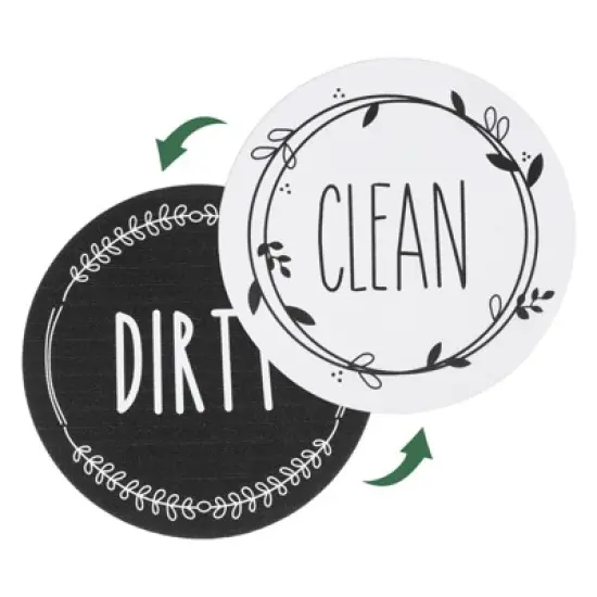 Unique Bargains Non-Scratch Double Side Clean Dirty Sign Round Dishwasher Magnet image {5}