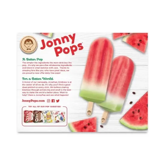 JonnyPops Watermelon Frozen Water Pop - 14.8oz image {1}