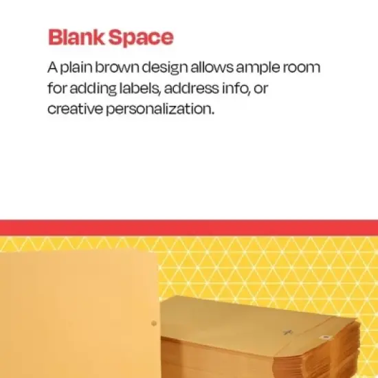 School Smart Kraft Envelopes with Clasp, 9-1/2 x 12-1/2 Inches, Pack of 100 image {5}