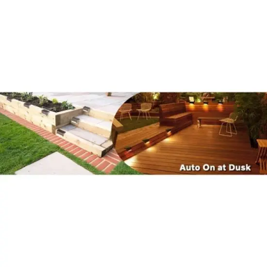 Link 8 Pack Solar Step Lights Waterproof Pathway Deck Lights Outdoor Patio Yard Garden Garage Warm Light image {9}