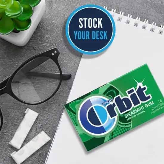 Orbit Spearmint Sugar-Free Chewing Gum Single Pack -14ct image {4}
