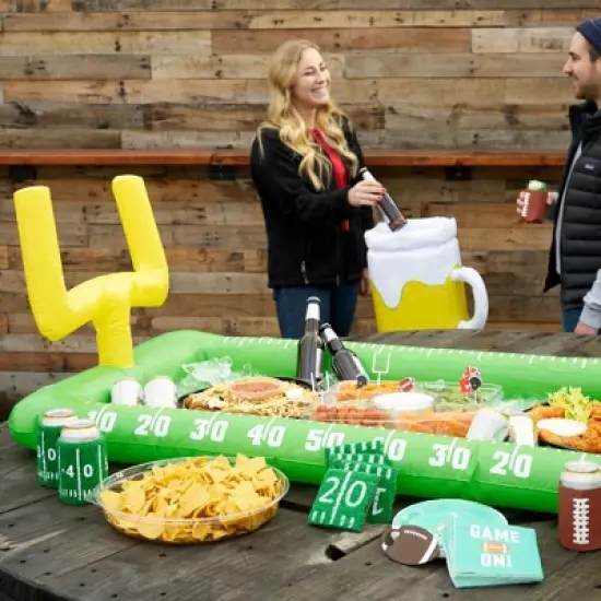 True Zoo Inflatable Football Field Cooler Bar, Party Drink Cooler, Novelty Inflatable Beer Cooler, Ice Bucket, 511" x 118", Set of 1 image {2}