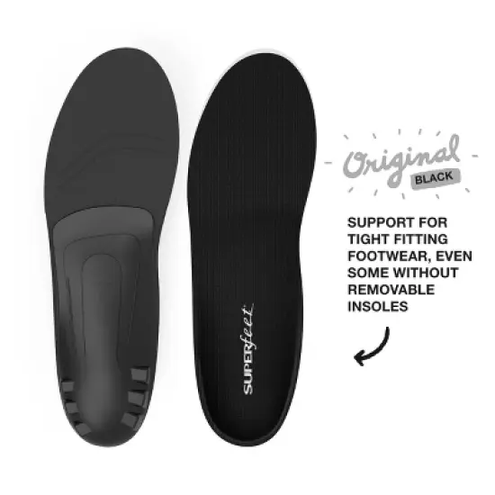 Superfeet All-Purpose Support Low Arch Insoles (Black) - Trim-To-Fit Orthotic Shoe Inserts for Thin, Tight Shoes image {5}