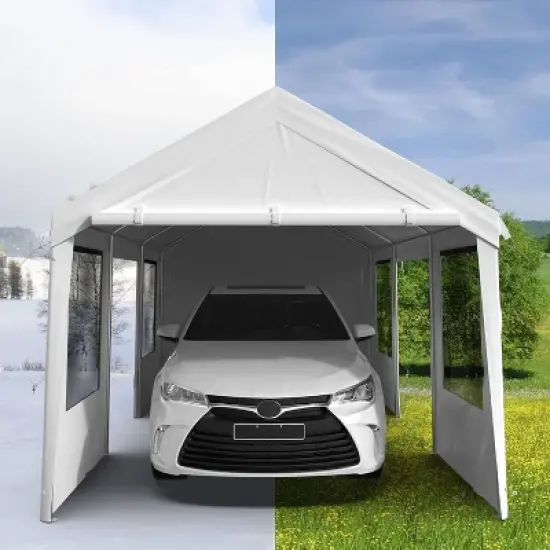 GustoWave 13x20x10ft Waterproof UV-Resistant Heavy-Duty Canopy Carport Shelter image {1}