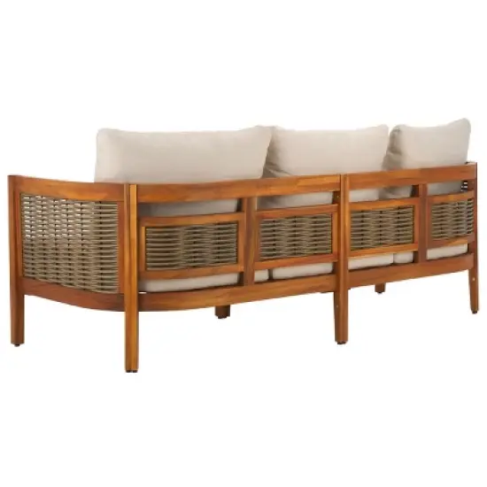 Amanda 3 Seater Sofa - Indoor/Outdoor - PAT7093 - Natural/Taupe - Safavieh image {6}