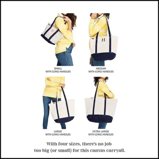 Lands' End Open Top Long Handle Canvas Tote Bag image {2}
