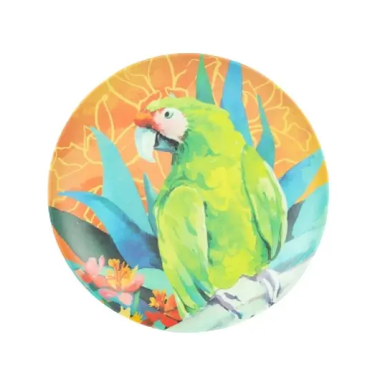 Laurie Gates Tropical Parrots 12 Piece Melamine Dinnerware Set in Assorted Designs image {9}
