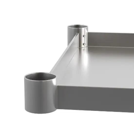 Emma and Oliver Under Shelf for Kitchen Prep and Work Tables - Adjustable Galvanized Lower Shelf for Stainless Steel Tables image {4}