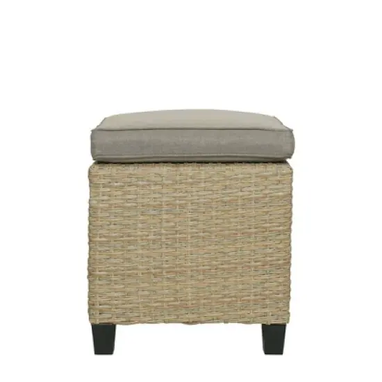 6pc Outdoor Wicker Conversation Set with Arm Chairs, Sofa, Ottomans & Coffee Table - Brown - GODEER image {15}