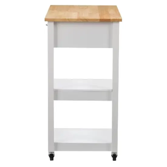 Sage Wood Kitchen Cart with Cupboard White - CorLiving image {3}