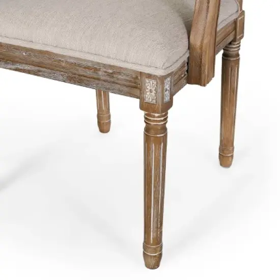 Set of 6 Maria French Country Wood Upholstered Dining Chairs - Christopher Knight Home image {9}