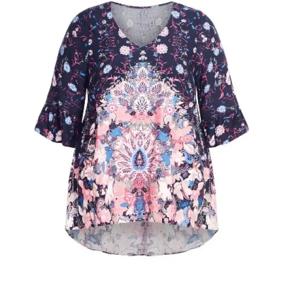 Women's Plus Size Kori Hi Lo Top - navy | AVENUE image {2}