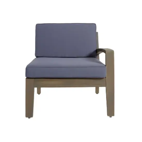 GDFStudio Parma Acacia Wood 3 Seater Sectional Sofa Set with Ottoman image {3}