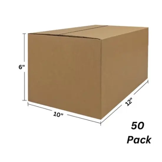 UOFFICE Bulk Pack of 50 Corrugated Boxes 12" x 10" x 6" Shipping Boxes image {2}
