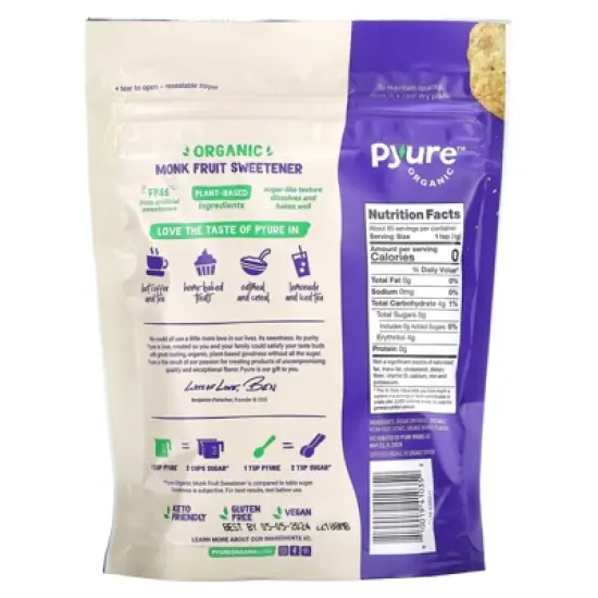 Pyure Organic Monk Fruit Sweetener, 12 oz (340 g) image {1}