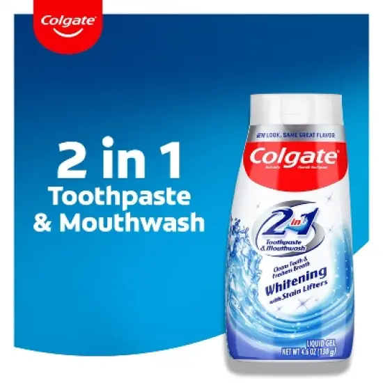 Colgate 2-in-1 Whitening Gel Toothpaste and Mouthwash - 4.6oz image {2}