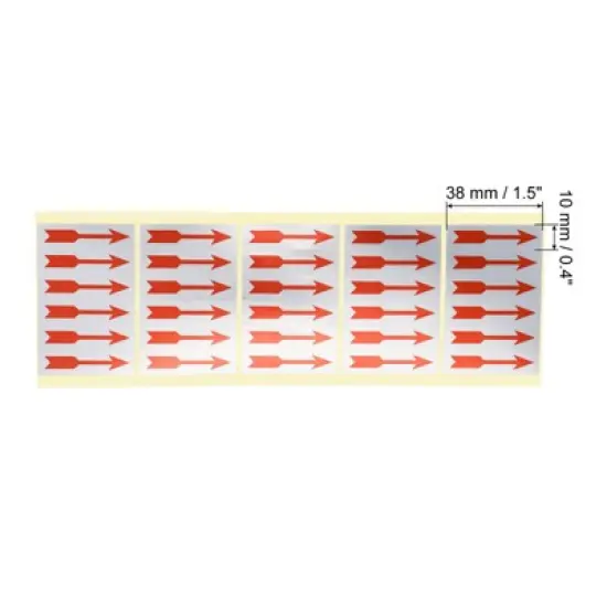 Unique Bargains Industrial Work Inspection Indicator Long Arrow Self-Adhesive Labels 1.5"x 0.4" Red image {1}